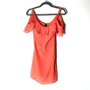 WANT and NEED Off Shoulder Coral Mini Dress Size XS